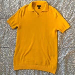 Forever 21 Yellow Short-Sleeve Polo Sweater